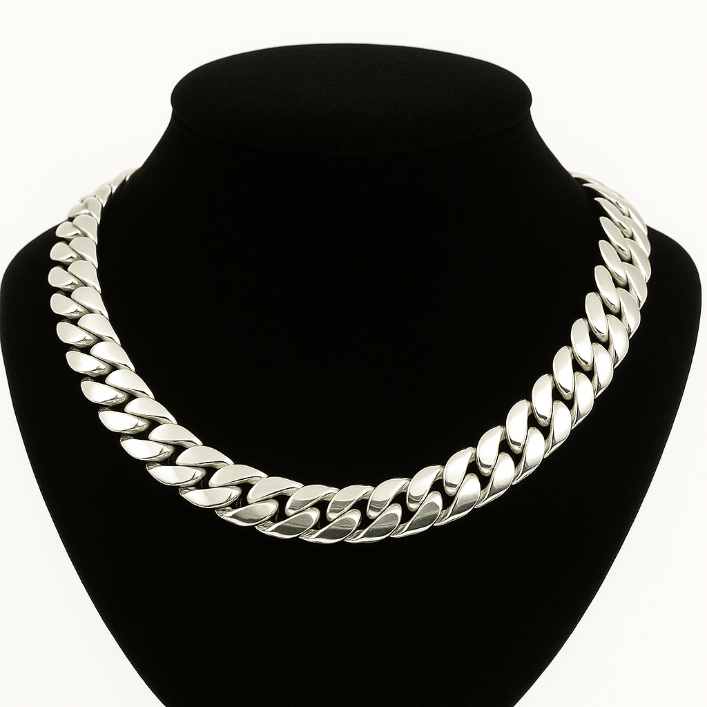 999 Sterling Silver Cuban Chain 260gr 13mm 50cm