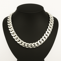 Thumbnail for 950 Sterling Silver Cuban Chain 12.6mm 55cm