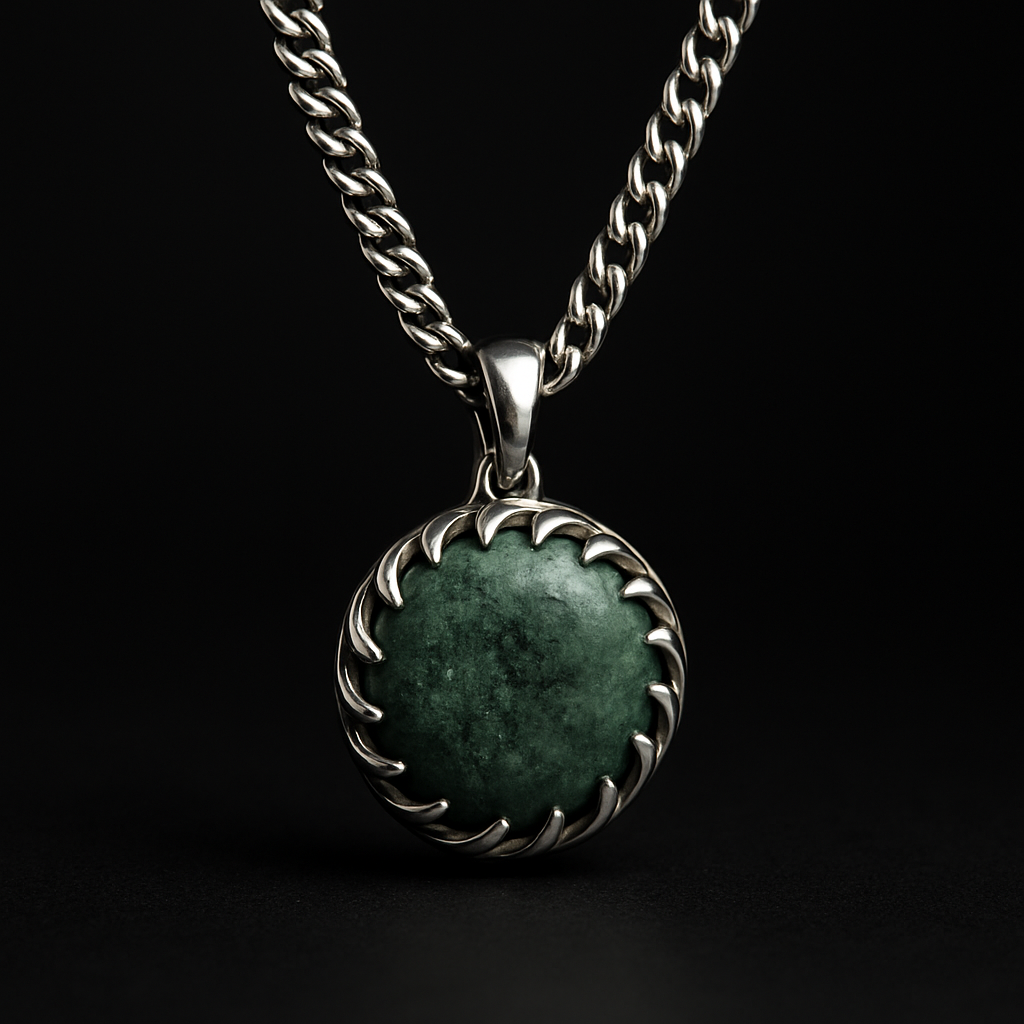 Collar Jaspe Verde - Plata 950