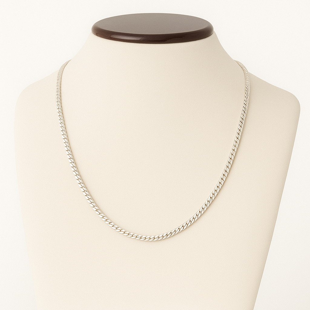Cadena eslabones cubanos 3mm 55cm de Plata 950