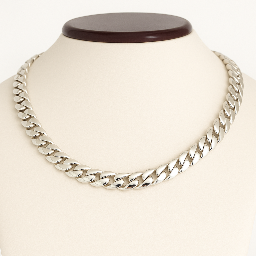 999 Sterling Silver Cuban Chain 9mm 55cm