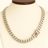 Thumbnail for Cuban Link Chain 10.5 mm with Rubi Zircon - 999 Silver