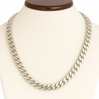 Thumbnail for Cuban Link Chain 10.5 mm with Rubi Zircon - 999 Silver