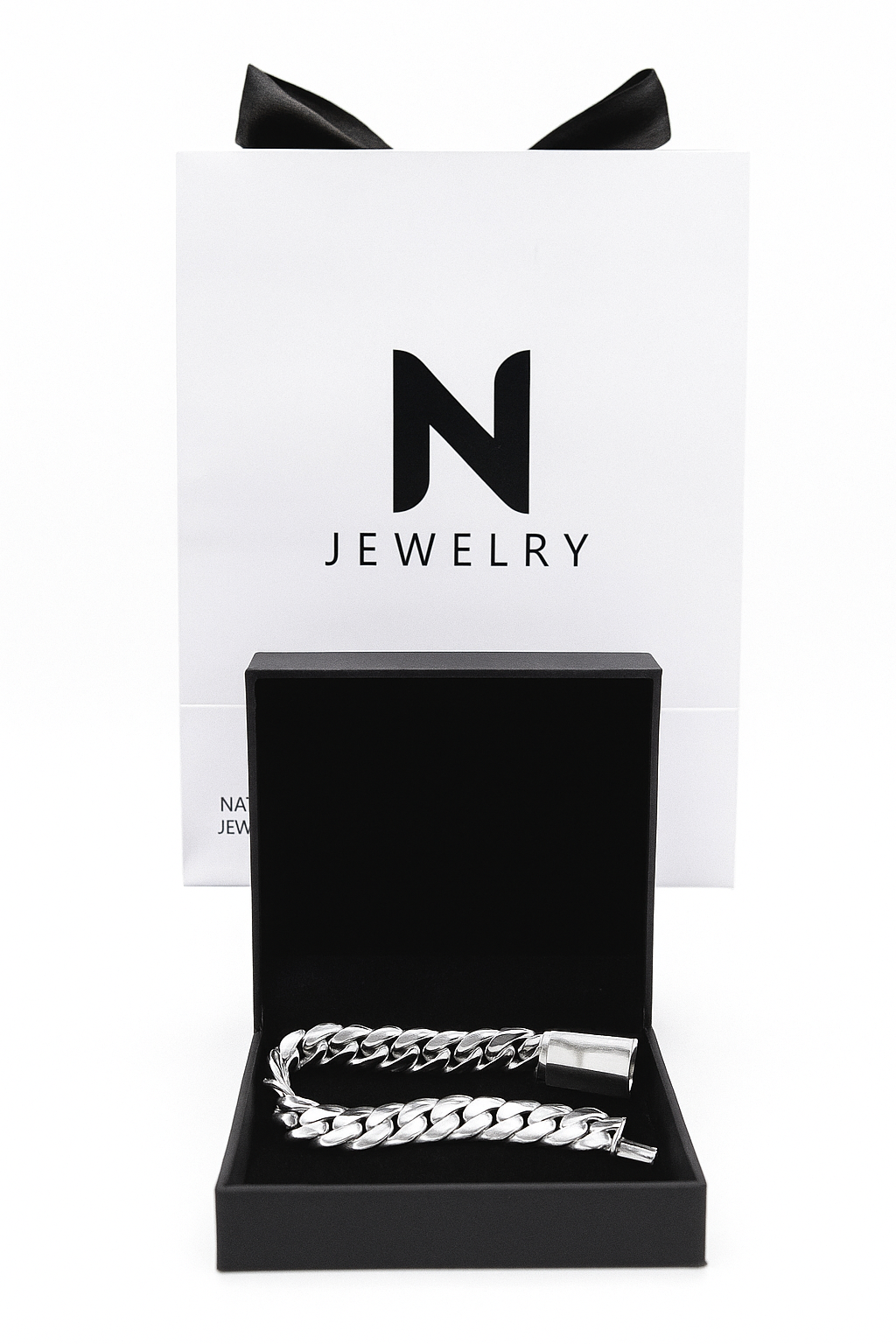 Pulsera Eslabones Cubanos 11mm - Broche Door - Plata 999
