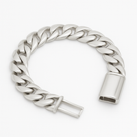 Thumbnail for Pulsera de eslabones cubanos 10mm Plata 999- Broche door