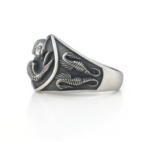 Thumbnail for Anillo Koi en Plata 950 | Sello masculino de lujo