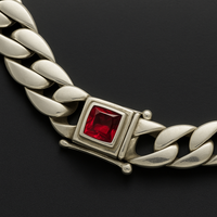 Thumbnail for Cadena más pulsera Eslabones cubanos 12mm - Plata 999