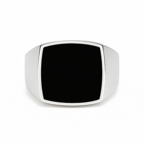 Ónix Clásico — Anillo Plata 950