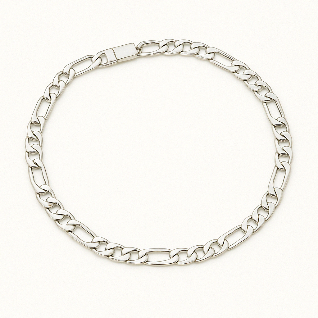 Pulsera Figaro de Plata ley 950 6mm