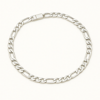 Thumbnail for Pulsera Figaro de Plata ley 950 6mm