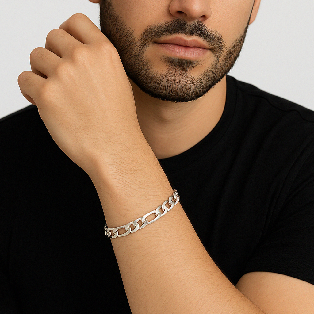 Pulsera Figaro de Plata ley 950 6mm