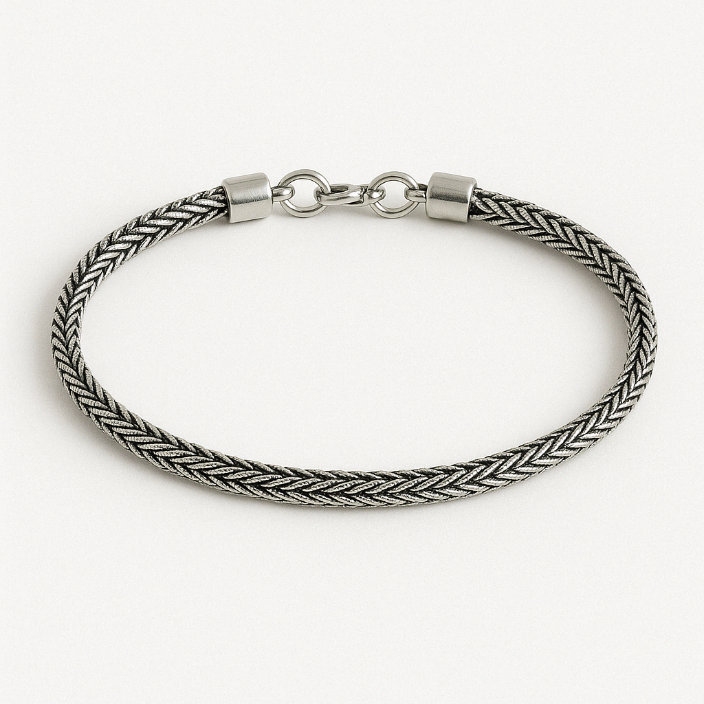 Pulsera Espiga En Plata Ley 950  Quemada