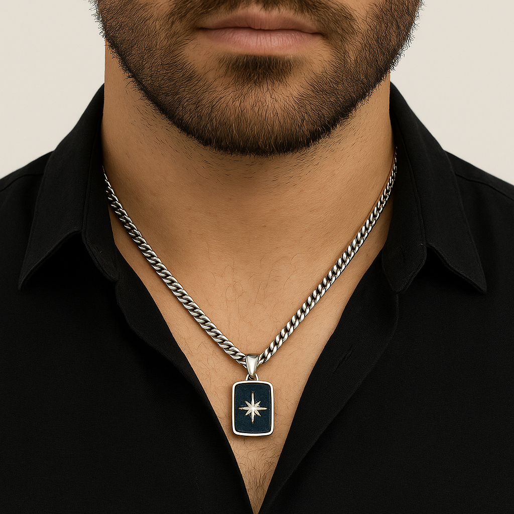 North Star Necklace - 950 Silver &amp; Labradorite