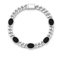 Thumbnail for Pulsera Miami Five Onix- Plata 999 - 6mm