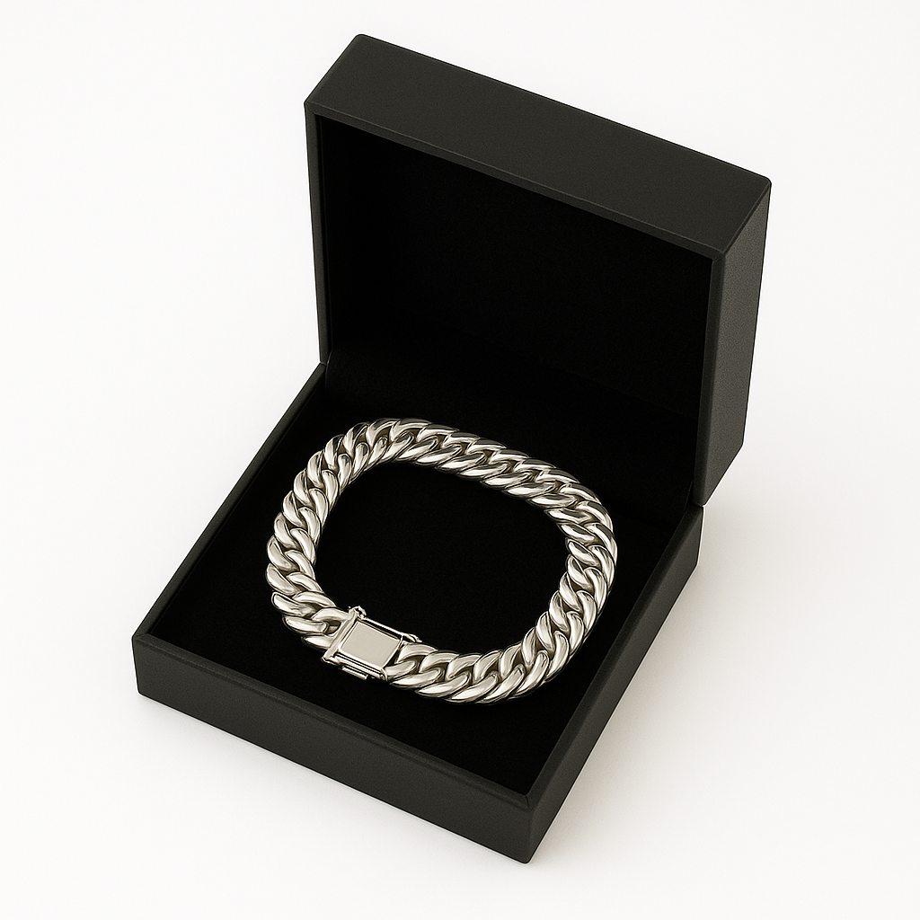 Pulsera Malla de Plata 950 - 7mm de ancho