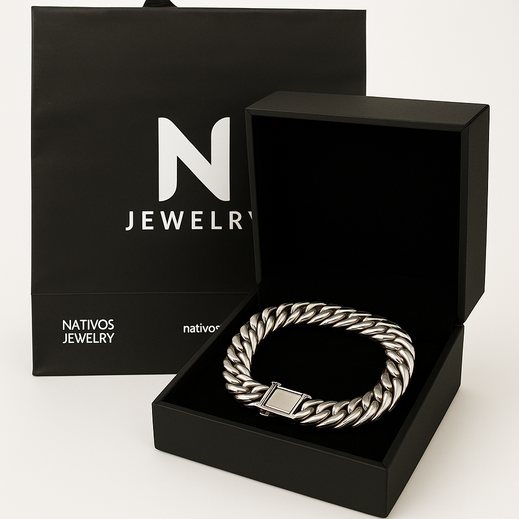 Pulsera Malla de Plata 950 - 7mm de ancho