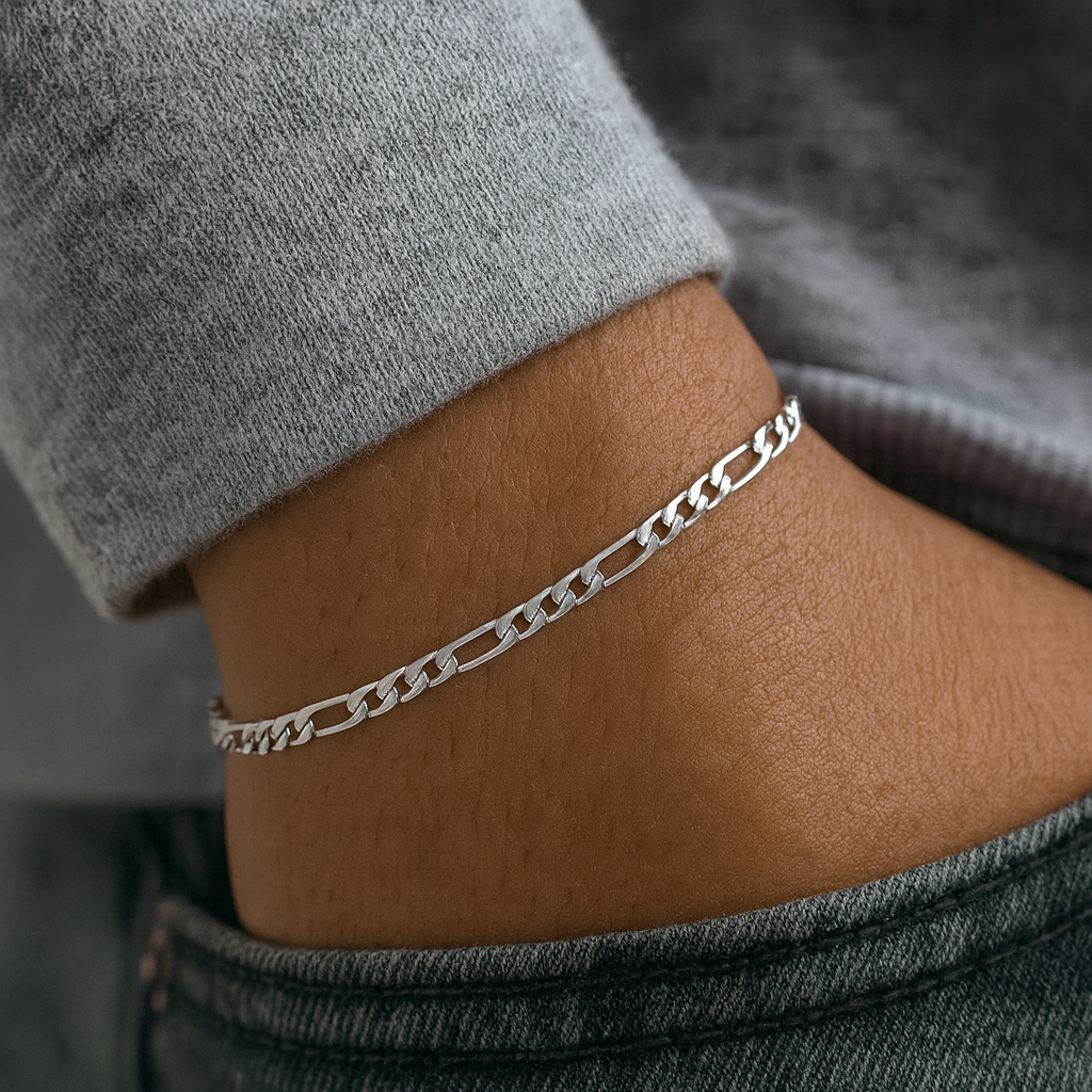 Pulsera Figaro de Plata ley 950 3mm