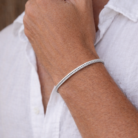 Thumbnail for Espiga Elección — 2mm Silver Bracelet 950 (Bright or Burnished)