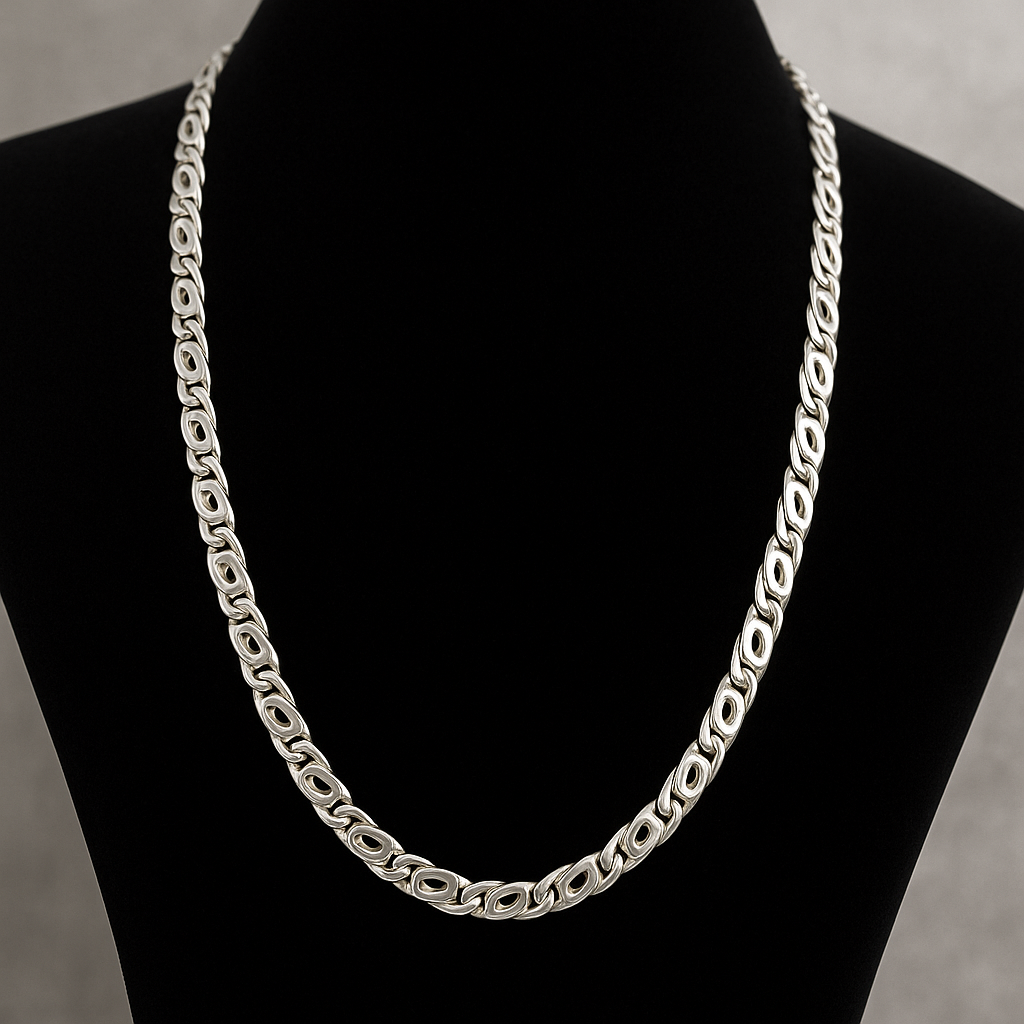 950 Sterling Silver Chain, Monaco Model, 5mm