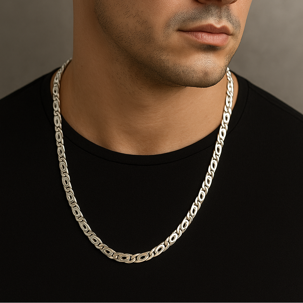 950 Sterling Silver Chain, Monaco Model, 5mm