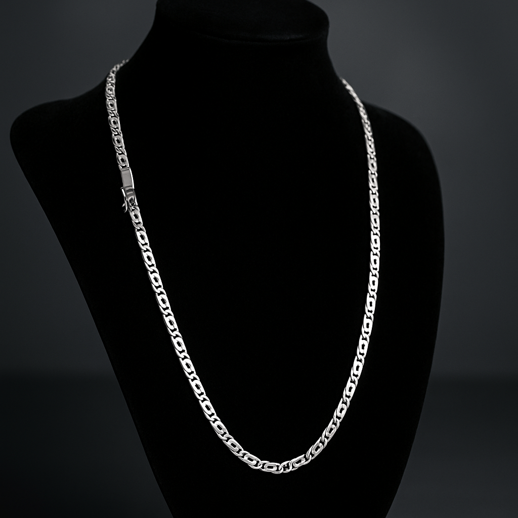 950 Sterling Silver Monaco Chain 4mm