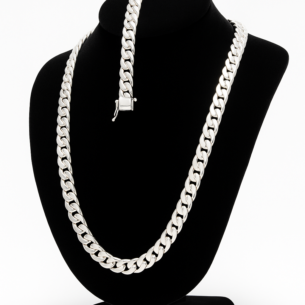 Sea Bass Loin Chain and Bracelet Set 10mm 180gr