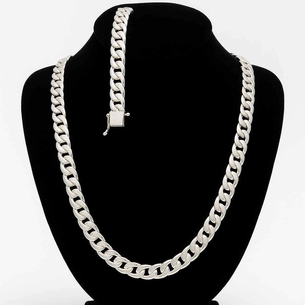 Sea Bass Loin Chain and Bracelet Set 10mm 180gr