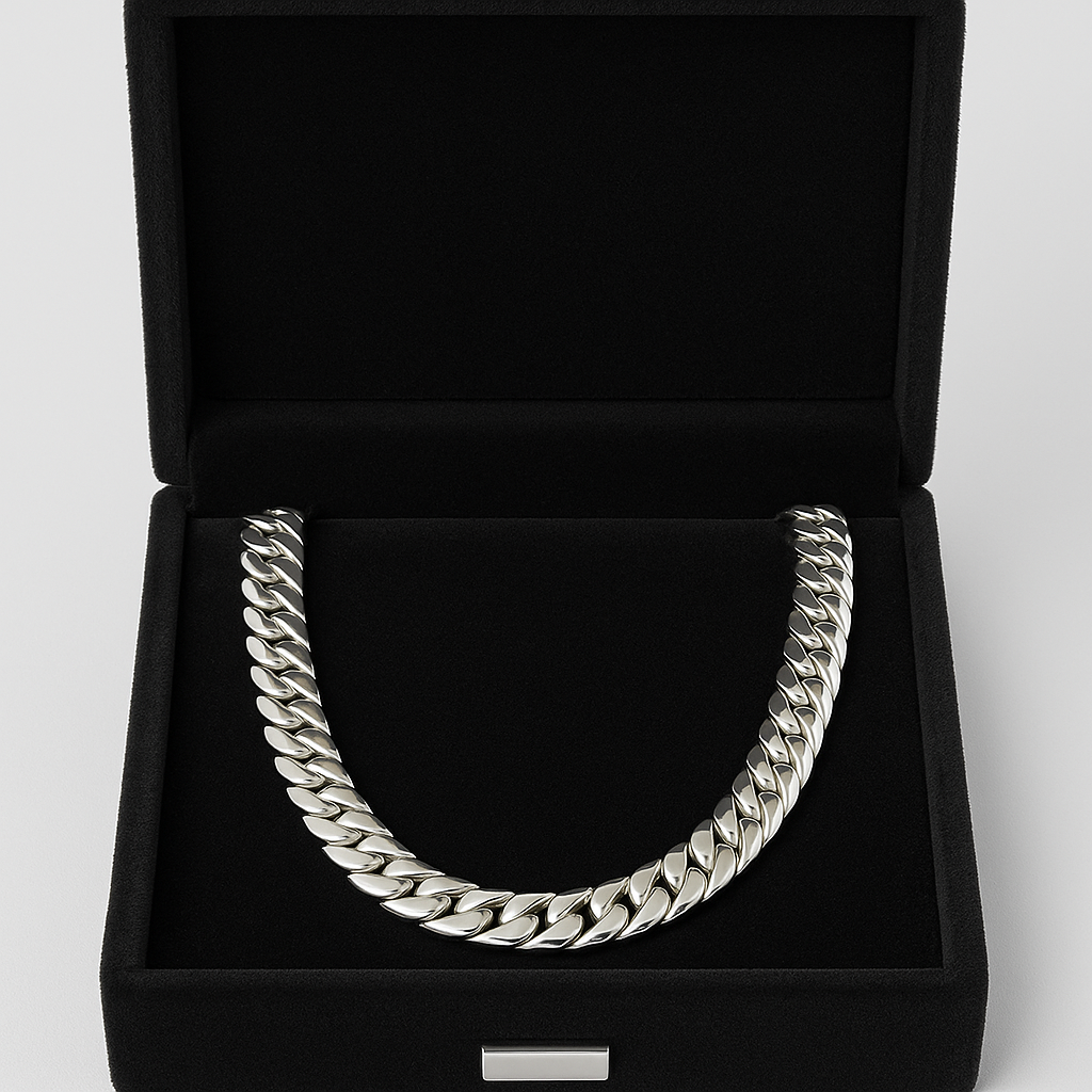 950 Sterling Silver Cuban Chain 11mm 60cm