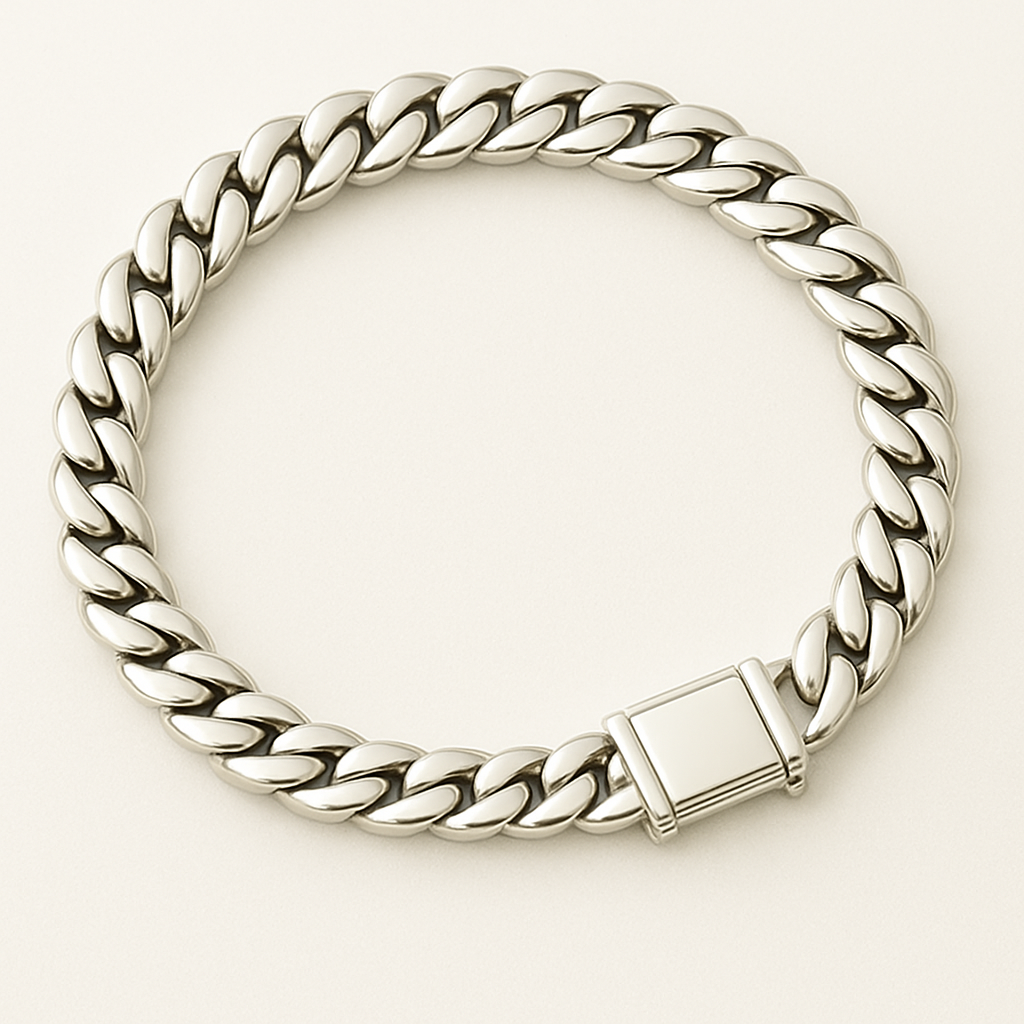 Pulsera Eslabones Cubanos 6mm - Plata 999