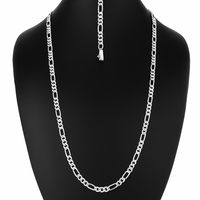 Thumbnail for Cadena y Pulsera Fígaro 3mm en Plata 950