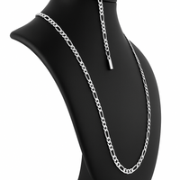 Thumbnail for Cadena y Pulsera Fígaro 3mm en Plata 950