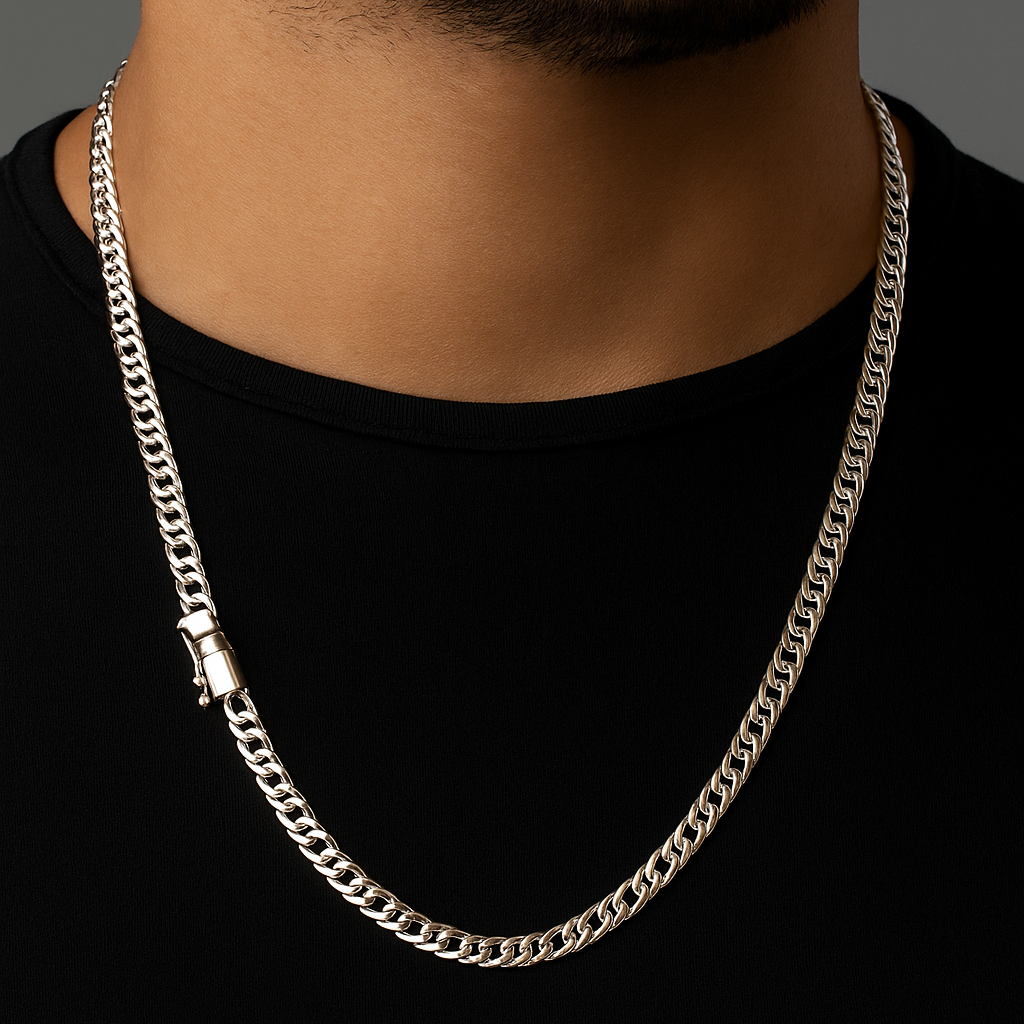 950 Sterling Silver Cuban Link Chain 4mm
