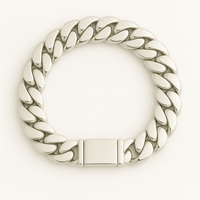 Thumbnail for Pulsera Eslabones Cubanos 9 mm de ancho Plata 999 - Broche Door
