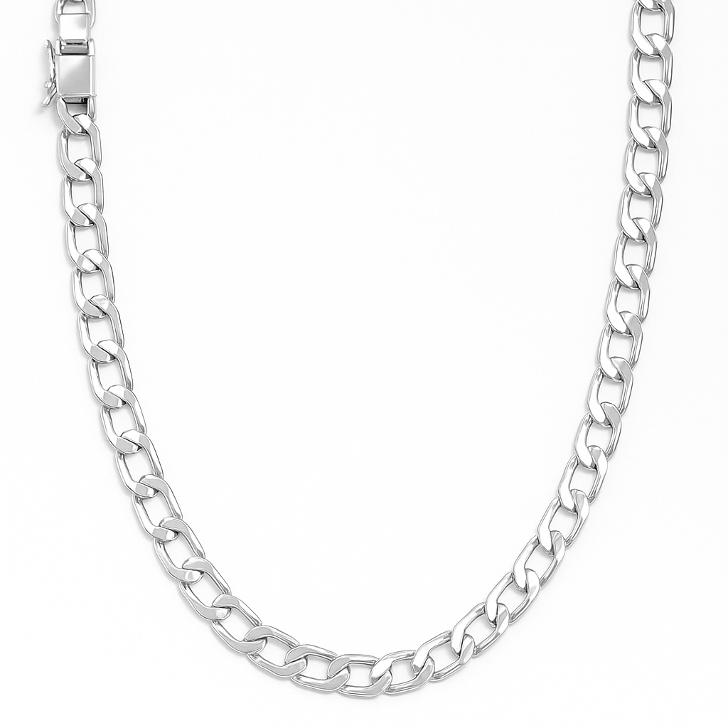 950 Sterling Silver Hexagonal Chain 5mm 60cm