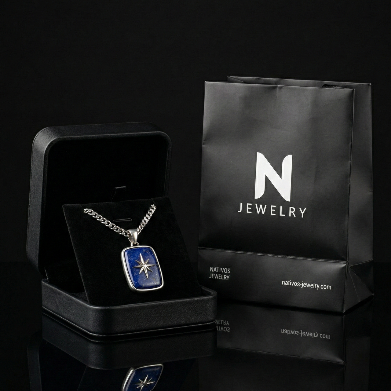 Lapislazuli Renacer — Silver Necklace 950 (55cm)