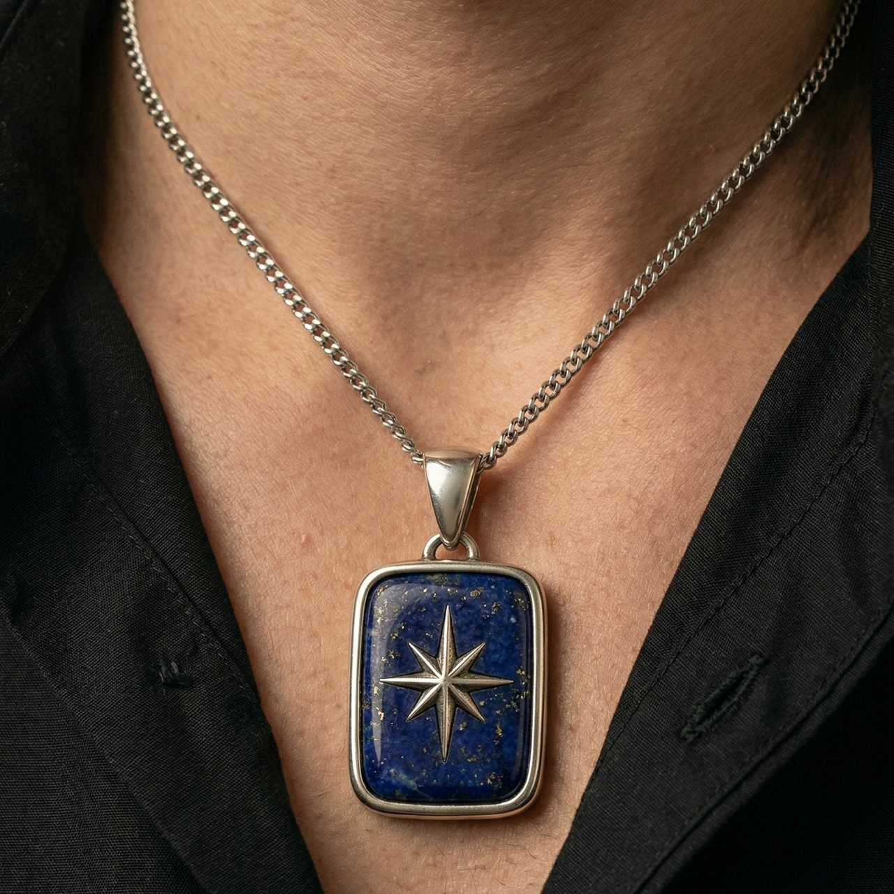 Lapislazuli Renacer — Silver Necklace 950 (55cm)