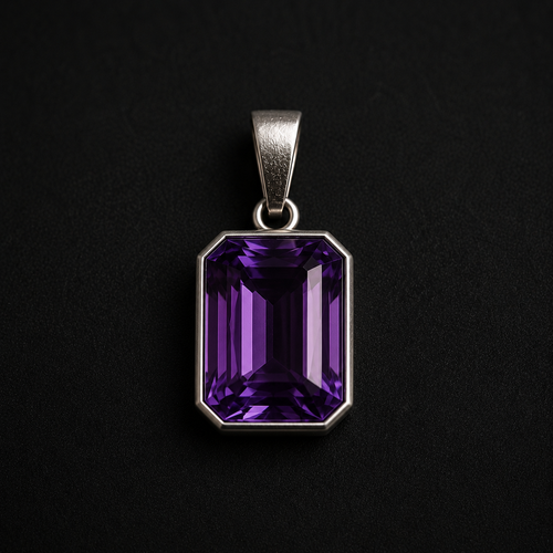 950 Silver Pendant with American Zircon