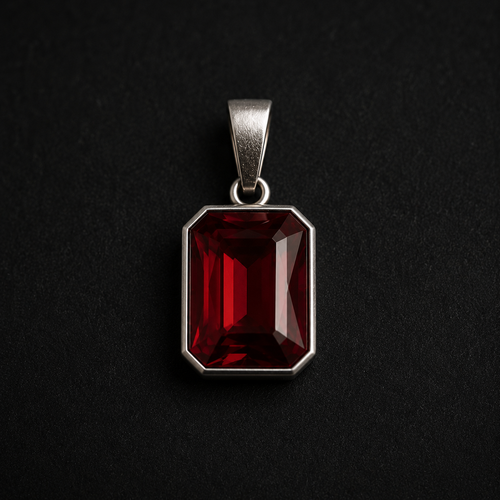 950 Silver Pendant with American Zircon