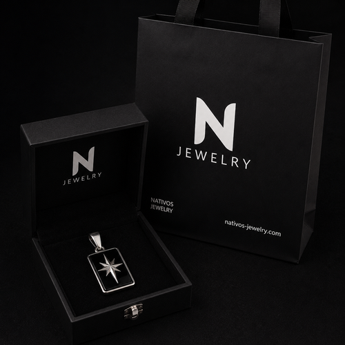 North Star - 950 Silver &amp; Black Onyx