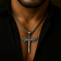 Thumbnail for Espada Arcángel San Miguel más Cadena Espiga en Plata 950