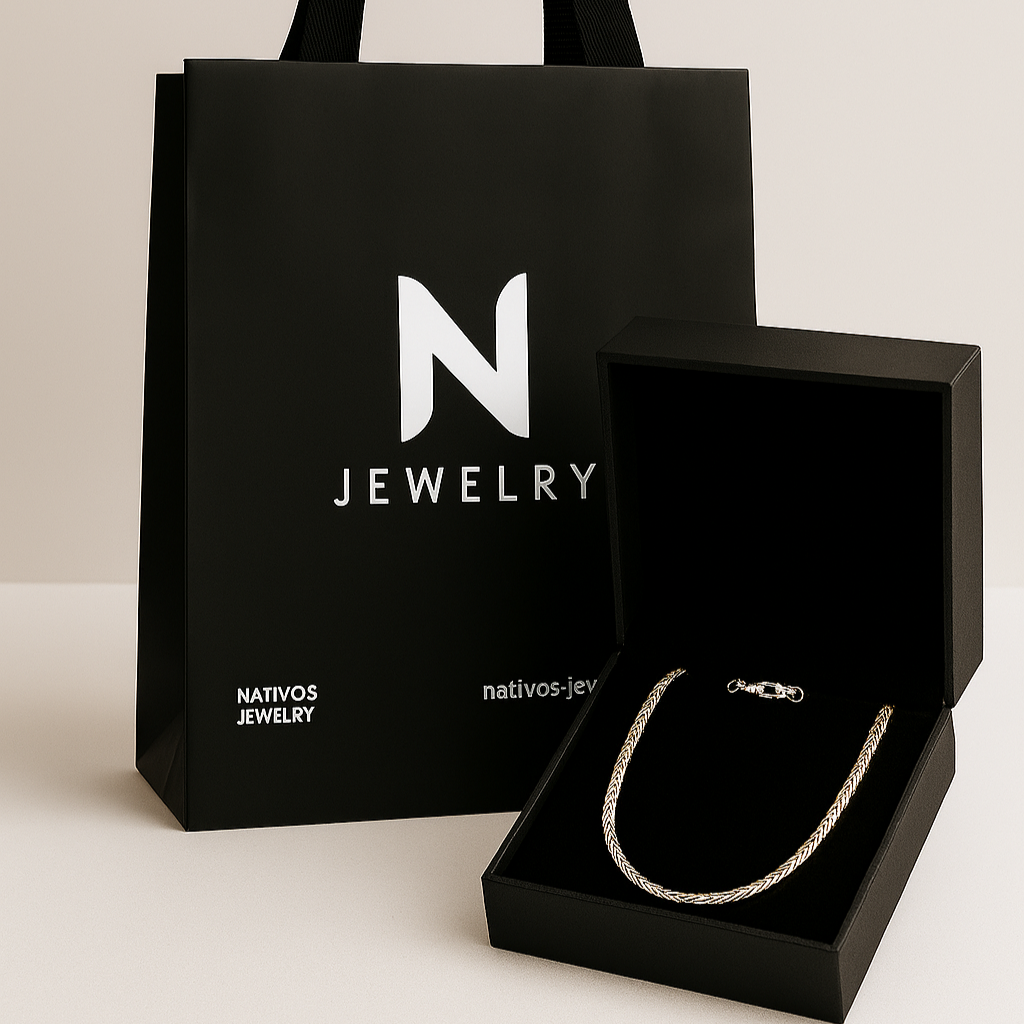 Shiny Silver Herringbone Woven Silver Chain – Elegant Masculine Style