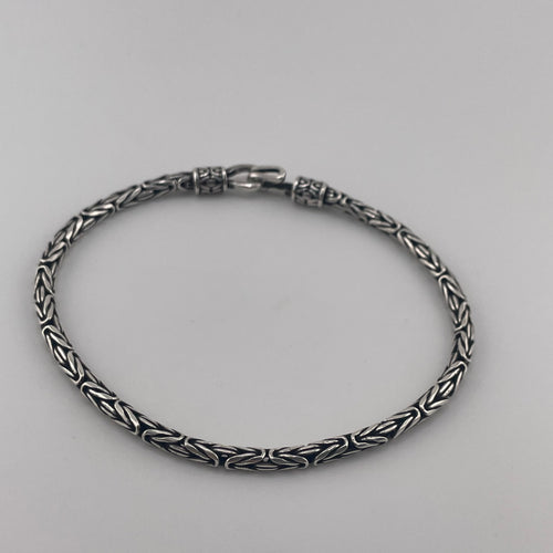 Broche de seguridad pulsera bizantina plata 950 3mm — Nativos Jewelry