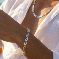 Thumbnail for Cadena Más Pulsera Fígaro Plata Ley 950