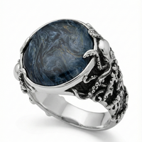 Thumbnail for Anillo Octopus Predator – Plata 950 & Piedra Pietersita Azul