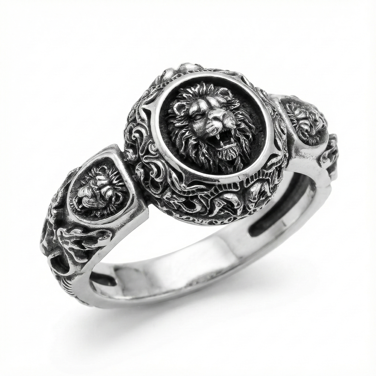 Anillo León Guardián en Plata 950