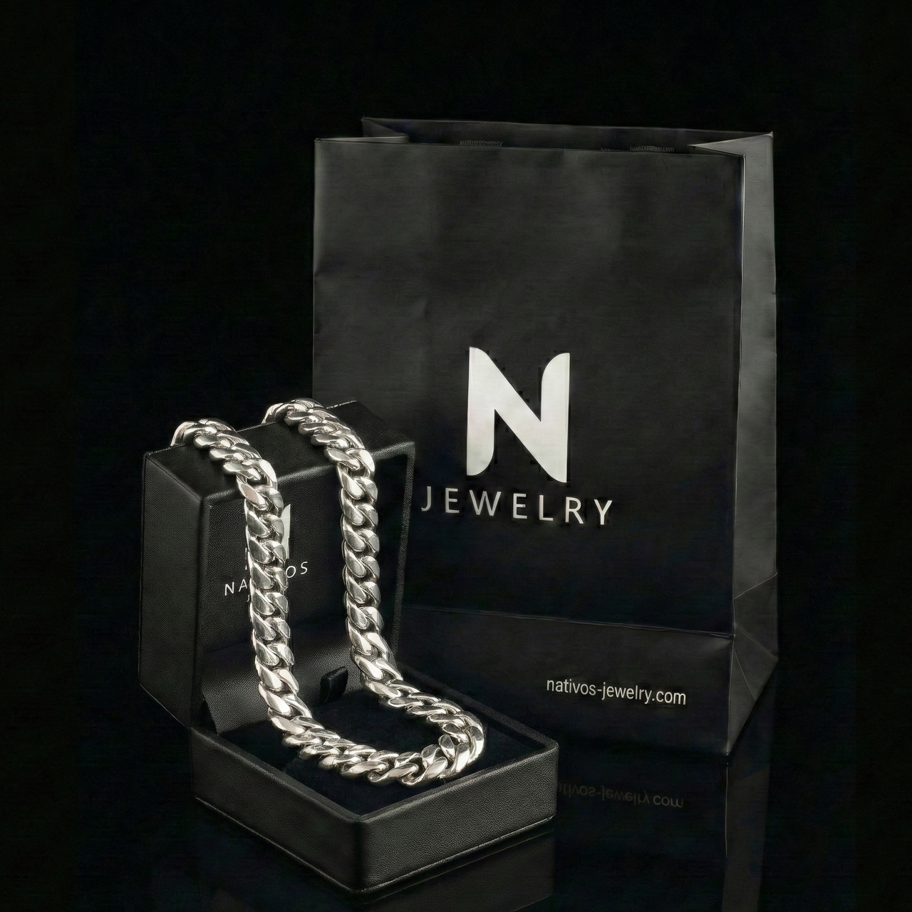 Cadena Cubana 10mm — Plata Ley 950