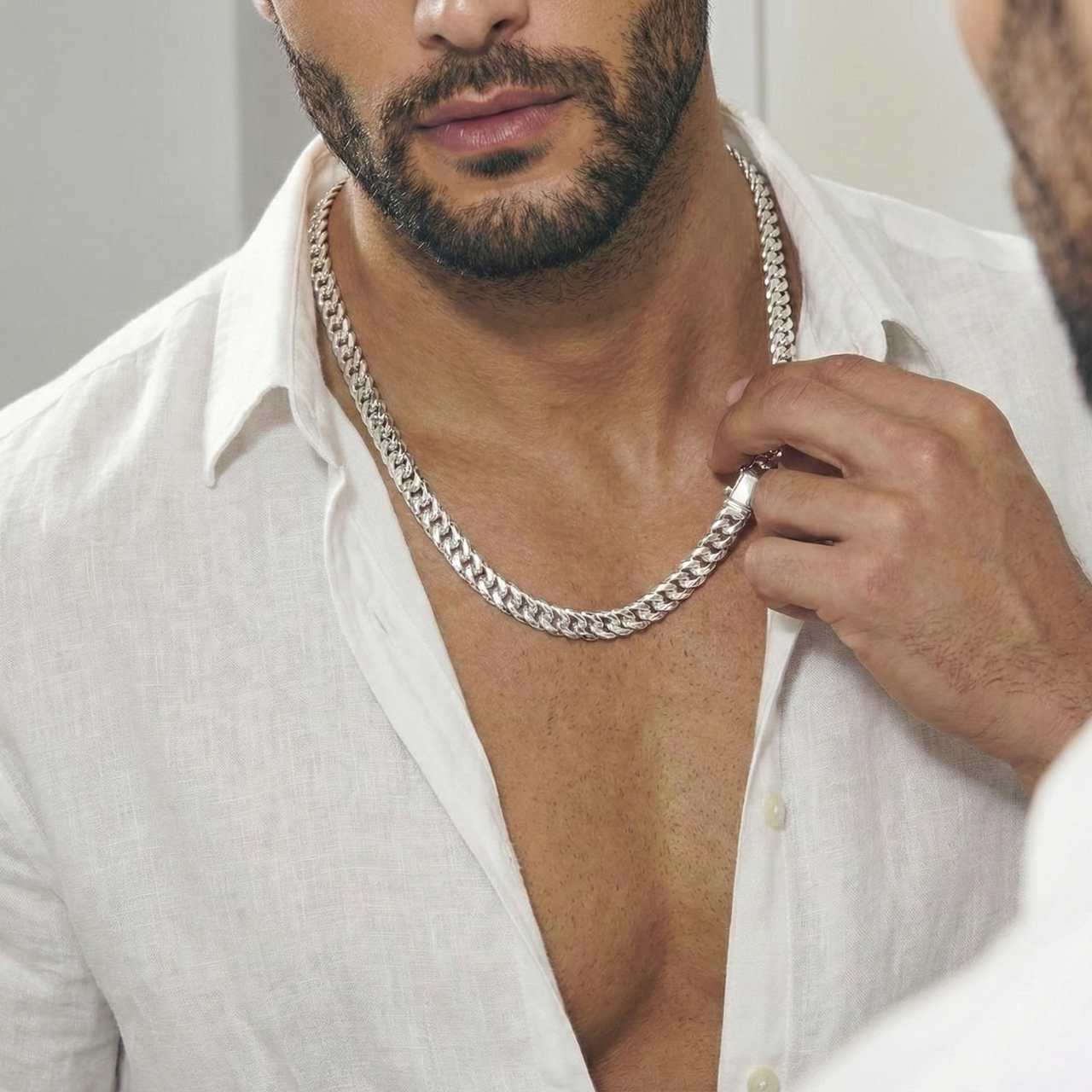 Cadena Malla 12mm de espesor - Plata 950