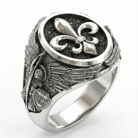 Thumbnail for Anillo Arcangel Miguel Flor de Lys de Plata 950