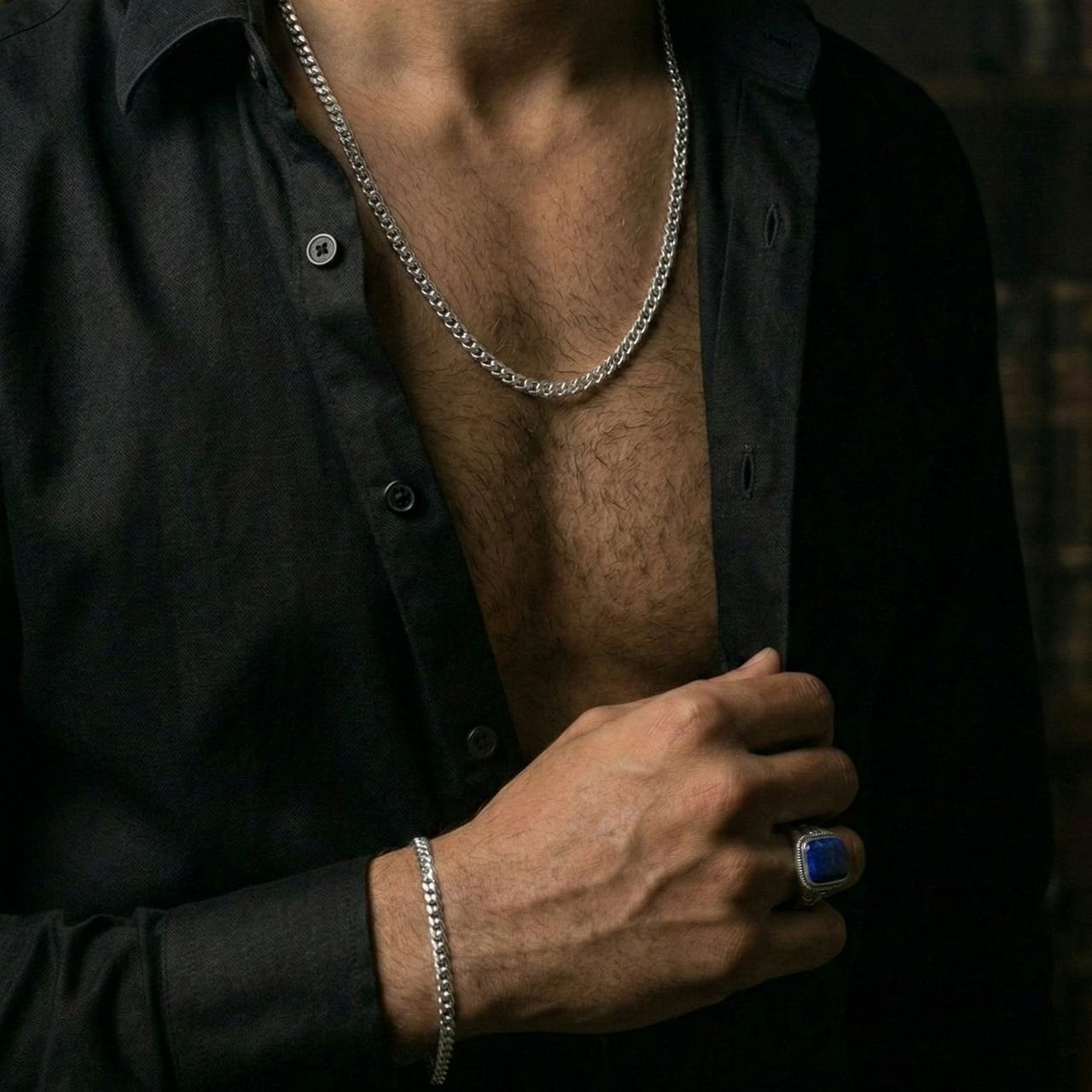 SET COMPLETO - Lomo de Corvina + Anillo Lapislázuli — Plata 950