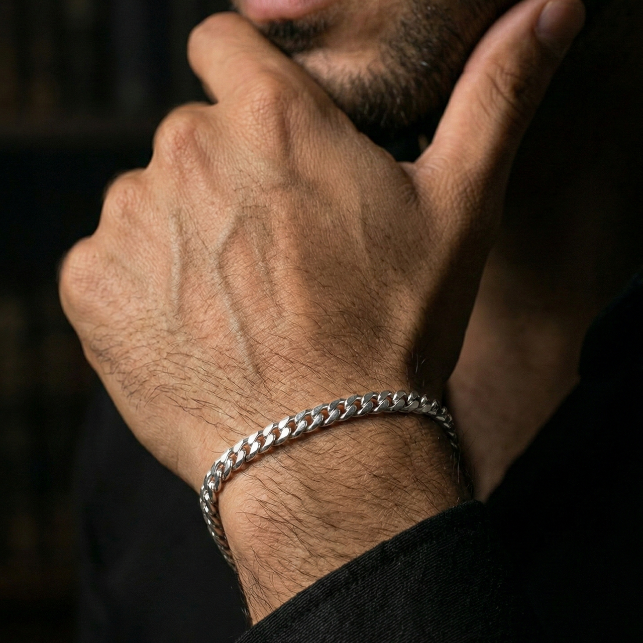 Pulsera Lomo de Corvina 3mm - Plata 950